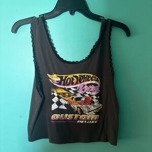 Hot Wheels Racing Graphic Crop Tank - Black